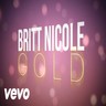 Britt Nicole written in white on pink and gold background as "Gold" song cover - My Christian Musician