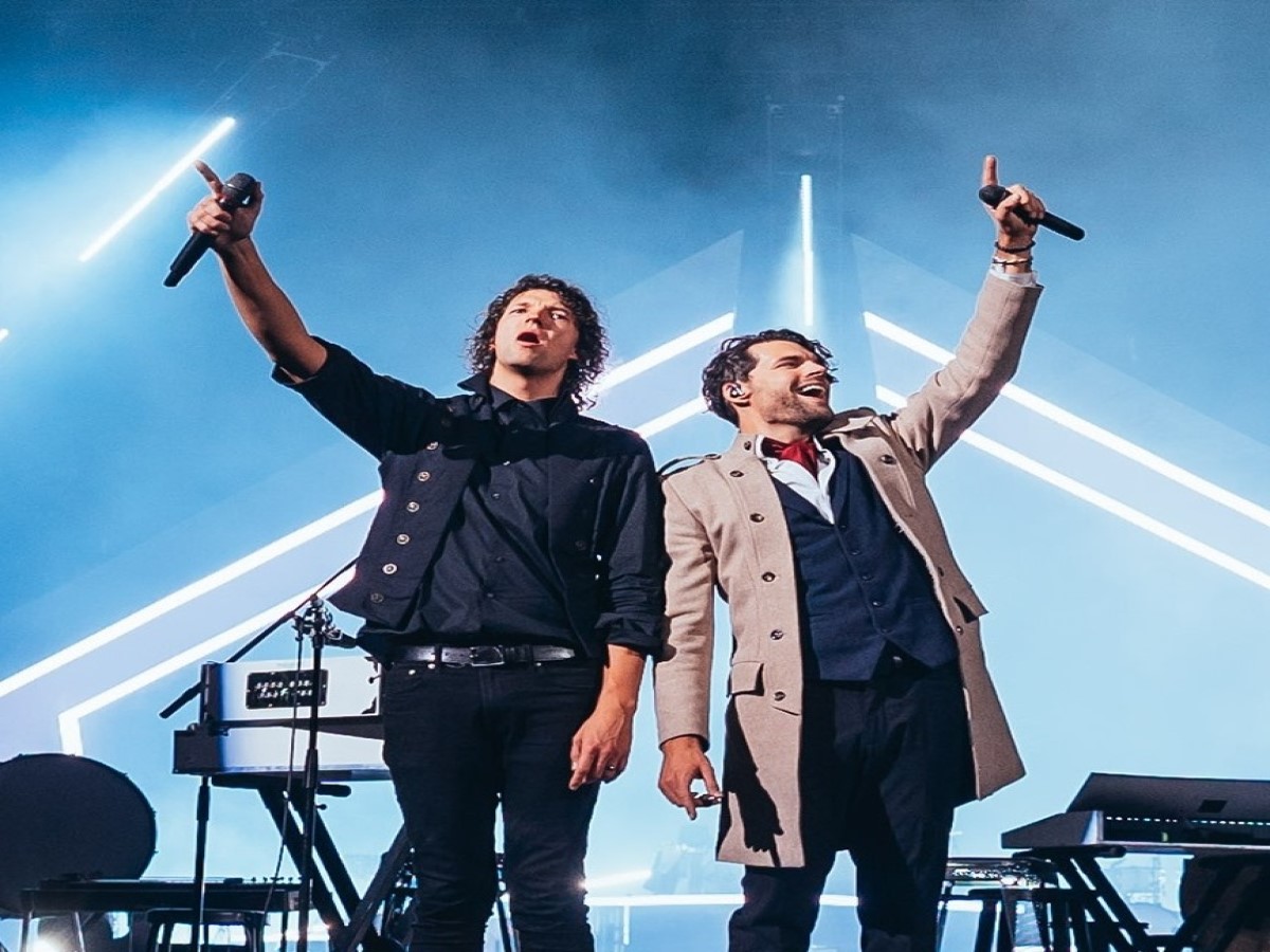 GRAMMY Award-winning duo brothers Joel and Luke Smallbone best known as the duo "for KING & COUNTRY", during their last arena show before the COVID-19 pandemic at Nashville Tennessee