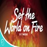"Set the world on fire" overlayed on an image of fire - Britt Nicole - My Christian Musician