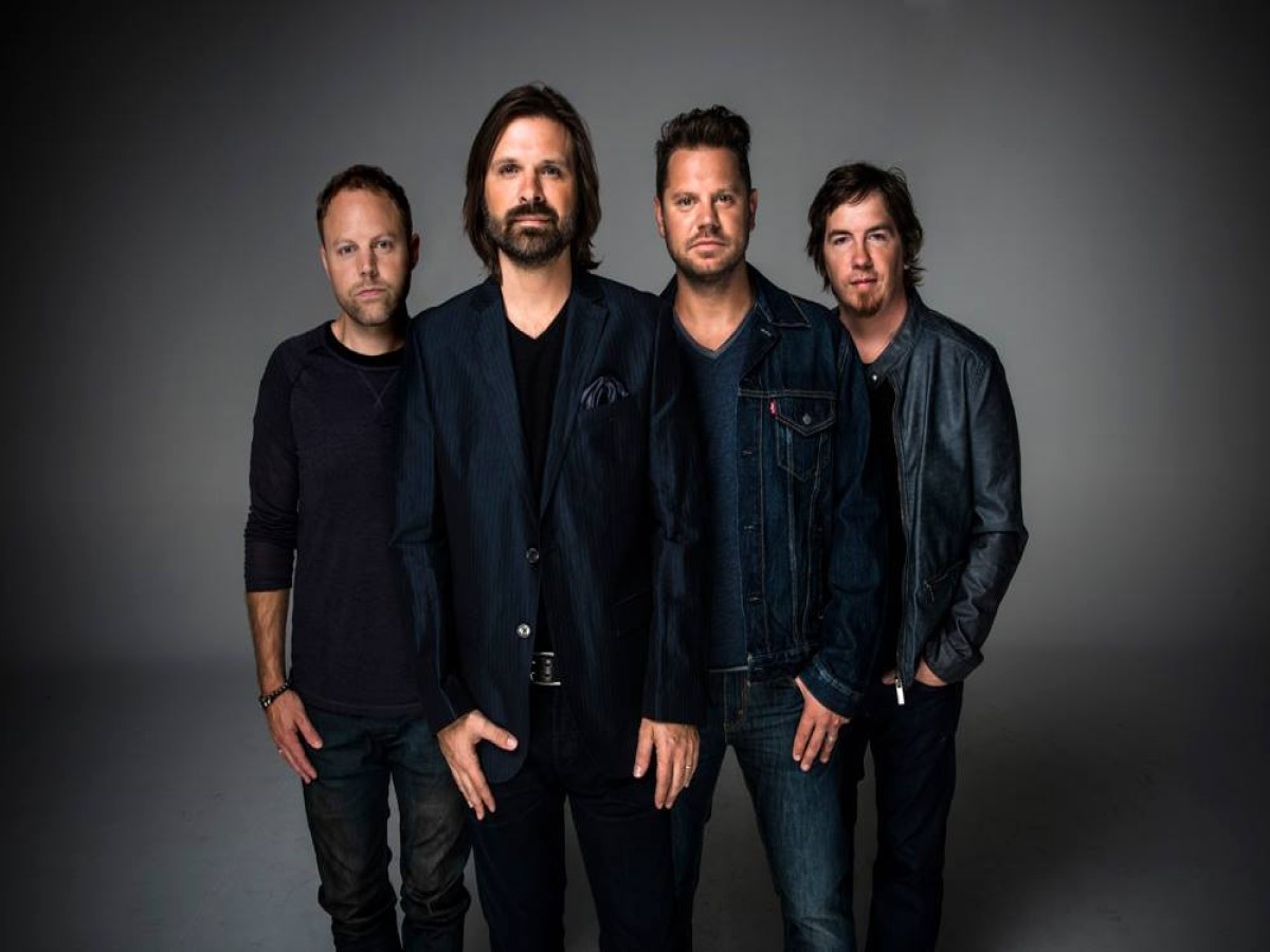 Image of Third Day, Award Winning Christian Worship Band members standing together wearing dark colours - My Christian Musician