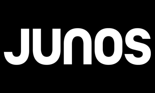 Juno Awards logo JUNOS, white text on black background - My Christian Musician