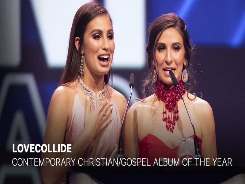 Sisters Brooke and Lauren DeLeary of the Christian Pop duo LOVECOLLIDE, wins Contemporary Christian Gospel Album of the Year at JUNO Awards 2019