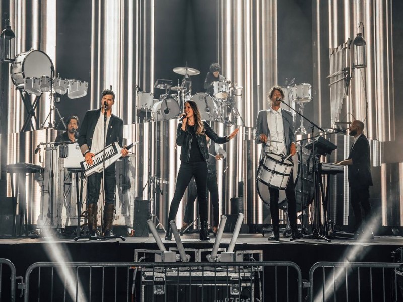 Rebecca St. James performs on stage with her brothers Joel and Luke Smallbone from the popular band For King & Country - My Christian Musician
