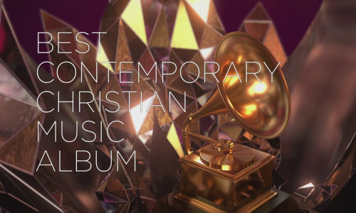 Golden Gramophone with crystal background and a text on the foreground that says "BEST CONTEMPORARY CHRISTIAN MUSIC ALBUM" - My Christian Musician